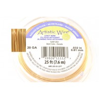 Artistic wire 20 gauge silver plated gold color